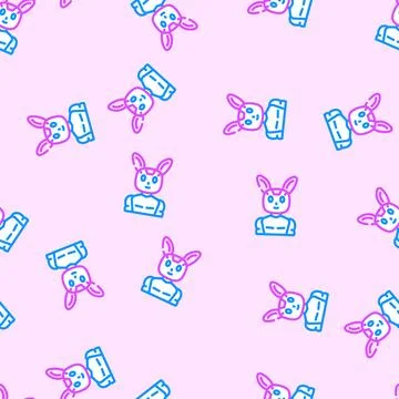 Character chat bot vector seamless pattern 스톡 일러스트