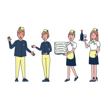 Character collection of catering big set isolated flat vector illustration Stock-Illustration