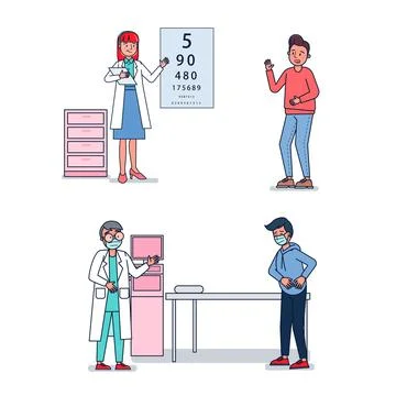 Character collection of doctors big set isolated flat vector illustration イラスト素材