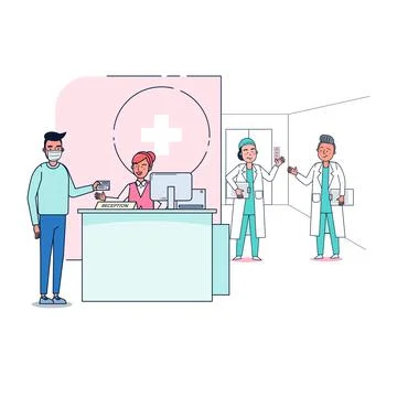 Character collection of doctors big set isolated flat vector illustration イラスト素材