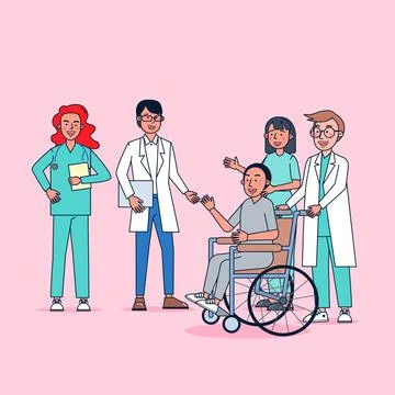 Character collection of doctors big set isolated flat vector illustration イラスト素材