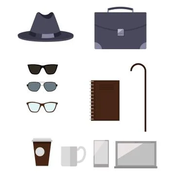 Character Construction Items Vector Illustration Illustrazione stock