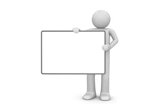 Character with copyspace (3d isolated characters, copyspaces, business series Stock Illustration