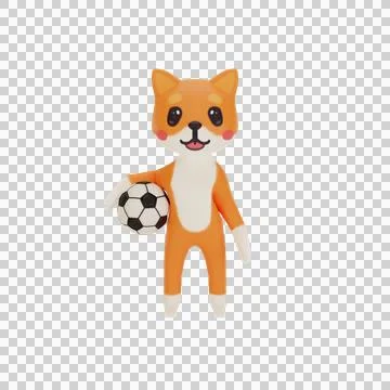 Character corgi playing soccer Stock Illustration