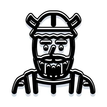 Character creating a simple avatar with horns and beard Stock Illustration