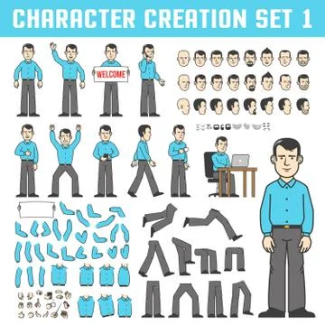 Character creation set Illustrazione stock
