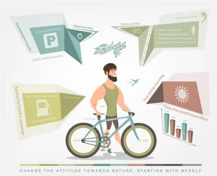 Character of cyclist with Bicycle Stock Illustration