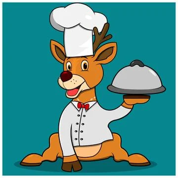 Character Deer With Chef Custom Stock Illustration
