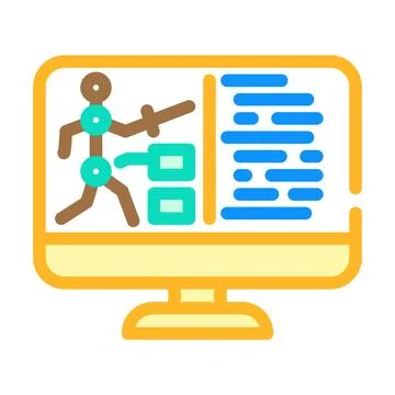 Character design game development color icon vector illustration Stock Illustration