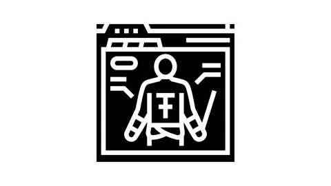 Character design game development glyph icon animation Stock Footage 326152225