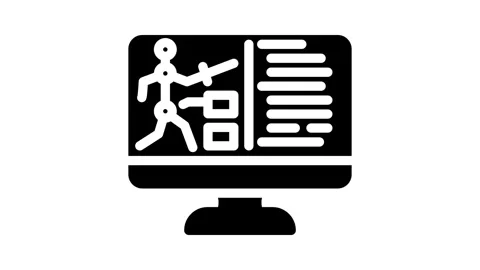 Character design game development glyph icon animation Stock Footage 326742993