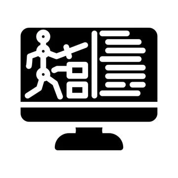 Character design game development glyph icon vector illustration Illustrazione stock