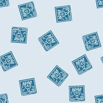 Character design game development glyph seamless pattern Illustrazione stock