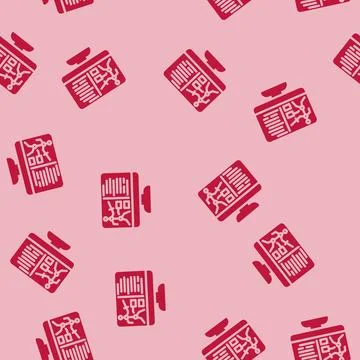 Character design game development glyph vector seamless pattern Stock Illustration