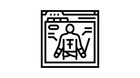Character design game development line icon animation Stock Footage 326131533