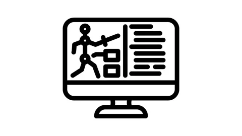 Character design game development line icon animation Stock Footage 326760407