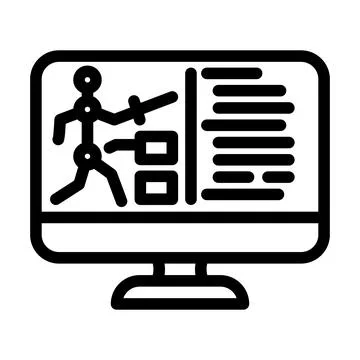 Character design game development line icon vector illustration Stockillustratie