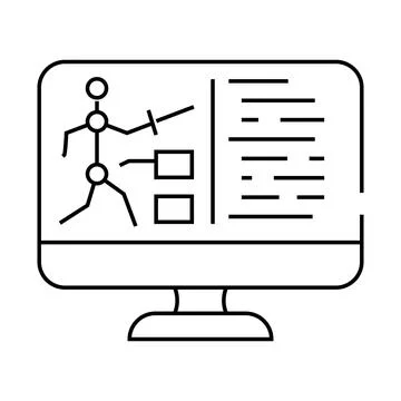 Character design game development line icon vector illustration Stockillustratie