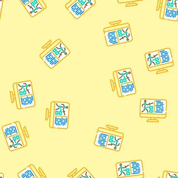 Character design game development vector seamless pattern Stock Illustration