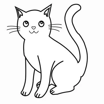 Character design outline of a cat. Stock Illustration
