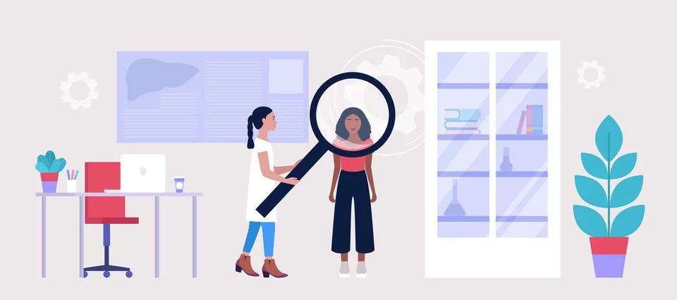 Character at a doctor's appointment Stock Illustration