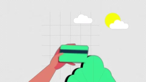 Character Doing Online Shopping With Internet Bank Cards On Alpha Channel Stock Footage 285843223