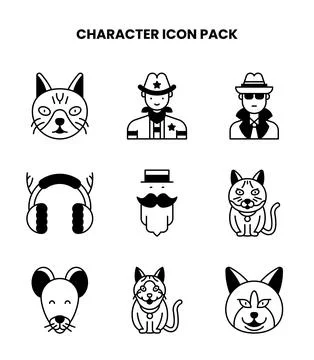 Character DuoTone Icons Pack 스톡 일러스트