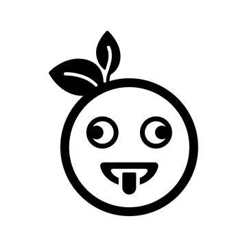 Character, emoji, fruitloop icon. Black vector graphics. Stock Illustration