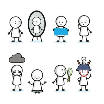 Character Emotion Set Stock Illustration