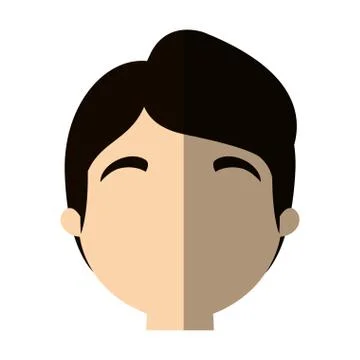 Character face man worker profile shadow Stock Illustration
