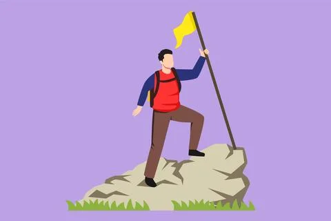 Character flat drawing backpacker, hiker, man traveler or explorer standing.. 스톡 일러스트