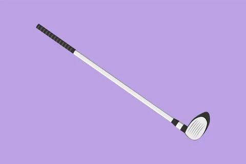 Character flat drawing golf stick or golf club logotype, template. Golfer e.. Stock Illustration