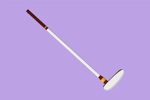 Character flat drawing golf stick or golf club logotype, template. Golfer e.. Stock Illustration