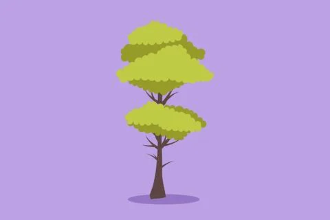 Character flat drawing green fresh tree for garden icon. Environment eco fr.. Stock Illustration