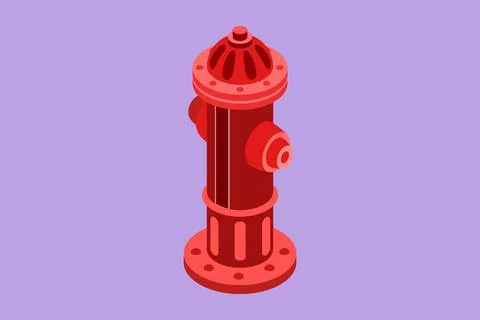 Character flat drawing hydrant on side of road used for preventive measures.. Stock Illustration