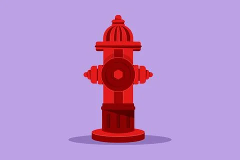 Character flat drawing hydrant on side of road used for preventive measures.. Stock Illustration