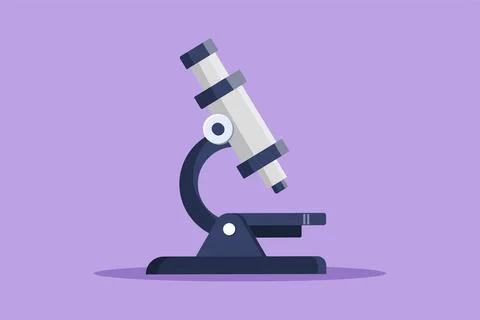 Character flat drawing laboratory microscope to help doctor discover vaccin.. Stock Illustration
