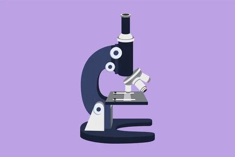 Character flat drawing laboratory microscope to help doctor discover vaccin.. Stock-Illustration