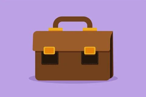 Character flat drawing leather briefcase male business bag. Work suitcase. .. Stock-Illustration