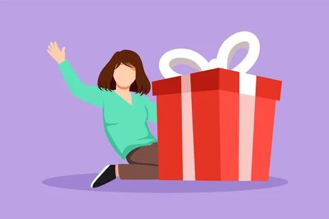 Character flat drawing loyalty program for regular clients. Businesswoman h.. Illustrazione stock