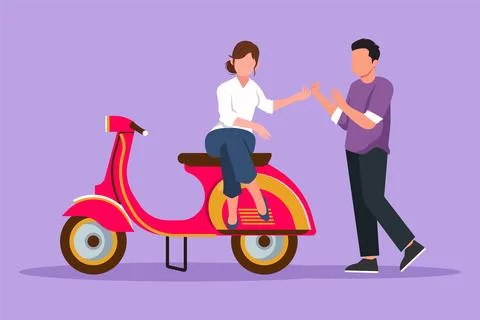 Character flat drawing riders couple trip travel relax. Romantic honeymoon .. 스톡 일러스트