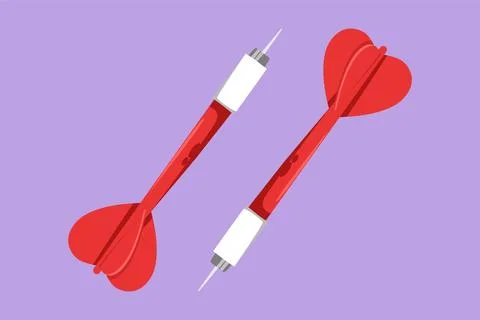 Character flat drawing of stylized darts arrow logo, template, icon, symbol.. Stock Illustration