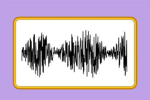 Character flat drawing stylized sound waves icon. Audio player. Audio equal.. Illustrazione stock