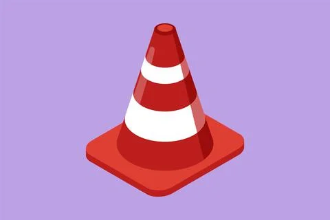 Character flat drawing traffic cone logo. Icon for traffic on road, street .. Stockillustratie