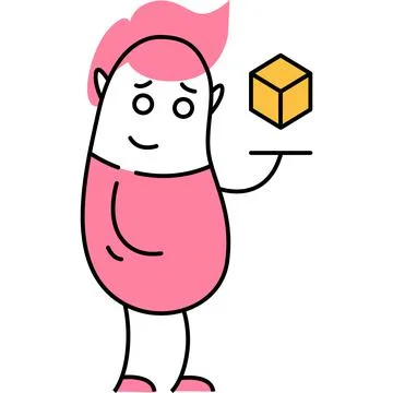 Character flat vector creative think icon isolated Stock Illustration