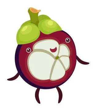 Character fruit mangosteen Stock Illustration