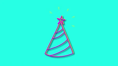 The character of a funny festive cap, a bright stroke drawn by hand. Stock Footage 162952226