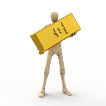Character with golden bar Stock Illustration