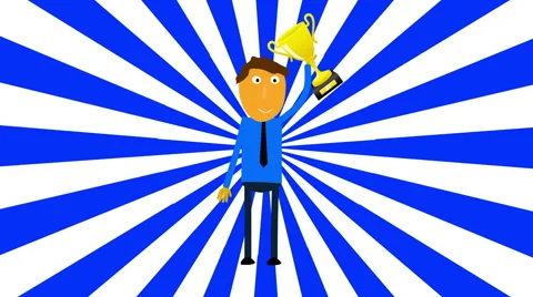 Character happy tromphy  Stock Footage 41543796