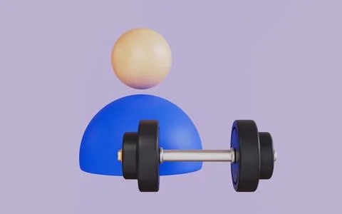 Character holding dumbbell representing a personal trainer Stock Illustration